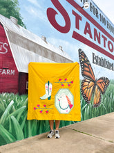 Load image into Gallery viewer, Petals & Stable Mini Quilt Pattern Bundle by The Weekend Quilter featuring three modern foundation paper pieced mini quilt designs: Desert Mare horse quilt block, Blushing Boot cowboy boot quilt block with tulips, and Wildflower Vine floral quilt block. Includes baby and throw size quilt layout instructions. Western and floral-themed quilting pattern bundle for modern quilters.