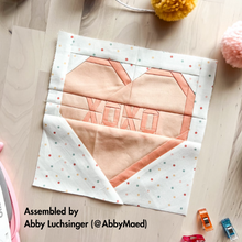 Load image into Gallery viewer, The Weekend Quilter Valentine's Day Sweet Notes Series Foundation Paper Pieced XOXO quilt block