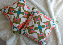 Load image into Gallery viewer, Modern Garden Tile Quilt Block Pattern Throw Cushion Variation The Weekend Quilter and Fabric.com blog 