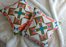 Load image into Gallery viewer, Modern Garden Tile Quilt Block Pattern Throw Cushion Variation The Weekend Quilter and Fabric.com blog
