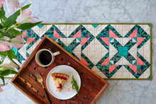 Load image into Gallery viewer, Modern Garden Tile Quilt Block Pattern Table Runner Variation The Weekend Quilter and Fabric.com blog