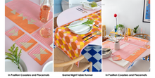 Load image into Gallery viewer, The Quilted Home Handbook by The Weekend Quilter Wendy Chow Modern Quilt Pattern Book Project Preview In Position Coasters and Placemats, Game Night Table Runner