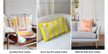 Load image into Gallery viewer, The Quilted Home Handbook by The Weekend Quilter Wendy Chow Modern Quilt Pattern Book Project Preview Soundbars Throw Cushion, Day In, Day Out Lumbar Cushion and Within the Walls Throw Cushion