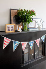 Load image into Gallery viewer, The Weekend Quilter Stars and Stripes Quilted Bunting foundation paper pieced (FPP) pattern for advanced beginners