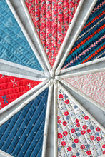 Load image into Gallery viewer, The Weekend Quilter Stars and Stripes Quilted Bunting foundation paper pieced (FPP) pattern for advanced beginners art gallery fabrics holiday bundle