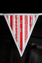 Load image into Gallery viewer, The Weekend Quilter Stars and Stripes Quilted Bunting foundation paper pieced (FPP) pattern for advanced beginners  Stripes pendant flag