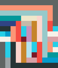 Load image into Gallery viewer, Log Cabin Study 001 Mini Wall Hanging Quilt Pattern for Beginners  Digital Mockup
