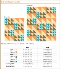 Load image into Gallery viewer, The Weekend Quilter Triangle Multiplier Beginner half-square triangle baby and throw size quilt pattern fabric requirements