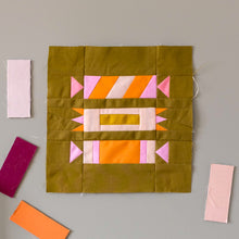 Load image into Gallery viewer, The weekend quilter foundation paper pieced Halloween candy quilt block – deadly sweet 