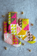 Load image into Gallery viewer, The Weekend Quilter Quilted Christmas Holiday half-Square Triangle (HST) Stocking Surprise Stocking Pattern