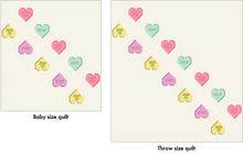 Load image into Gallery viewer, The Weekend Quilter Valentine&#39;s Day Sweet Notes Series Foundation Paper Pieced baby and throw size quilt layouts