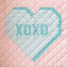 Load image into Gallery viewer, The Weekend Quilter Valentine&#39;s Day Sweet Notes Series Foundation Paper Pieced XOXO quilt block