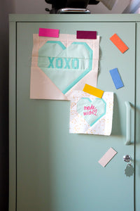 The Weekend Quilter Valentine's Day Sweet Notes Series Foundation Paper Pieced XOXO quilt block