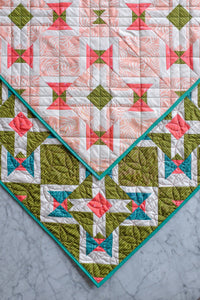 The Weekend Quilter Garden Tile Quilt Pattern for advanced beginners in Throw and Baby Size Quilts
