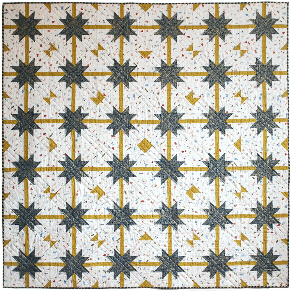 the weekend quilter the.weekendquilter meteor shower quilt pattern modern sawtooth star prequilt colouring coloring page one-toned star Rifle paper co cotton and steel fabric.com